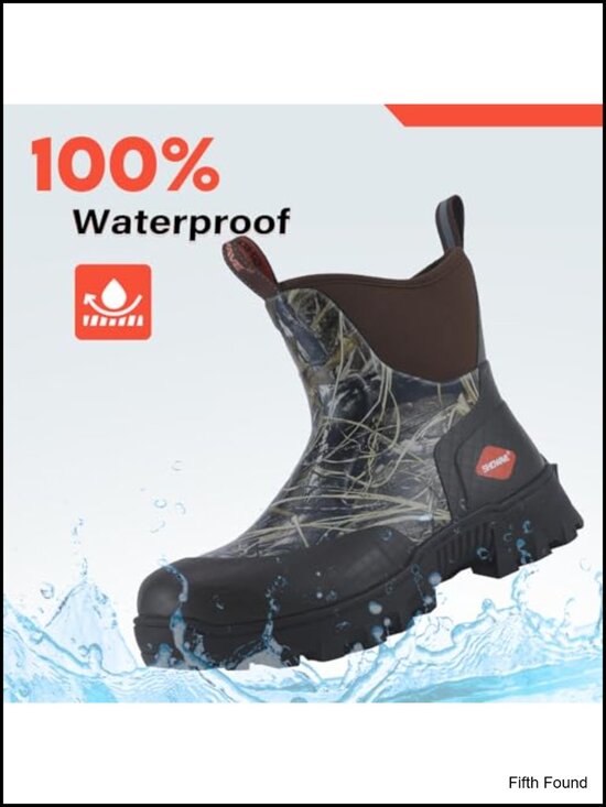 Men\'s Short Rubber Boots Waterproof Insulated Rain Boots with Comfort Sole main image 6